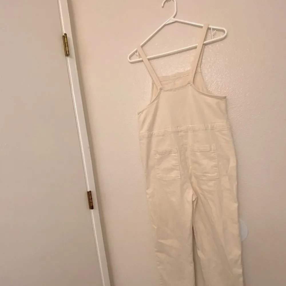 Free Assembly Slouchy Overalls white cream cotton canvas lagenlook teen 14-16
